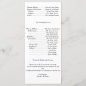 Silver Vines-programma Programmakaart (Achterkant)