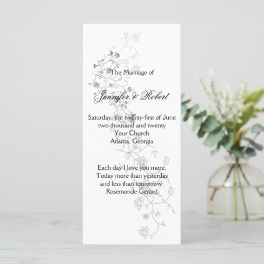 Silver Vines-programma Programmakaart (Staand voorkant)