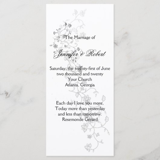 Silver Vines-programma Programmakaart (Voorkant)