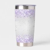 Silver violet glitter elegant bruiloft geïsoleerde drinkbeker (Links)
