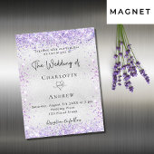 Silver violet glitter luxe nodigmagneet uit