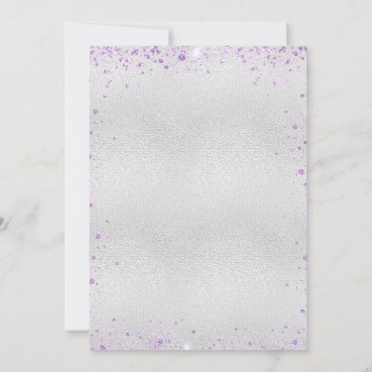 Silver violet vow trouwverlenging kaart (Achterkant)