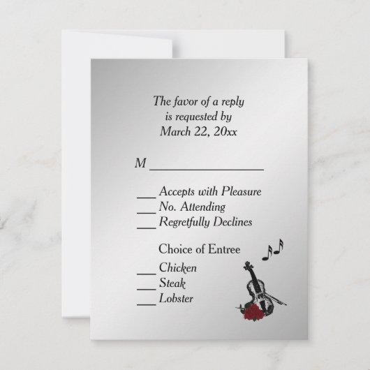 Silver Violin Music RSVP met boomkeuzen (Voorkant)