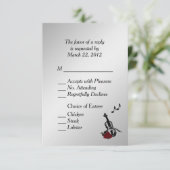 Silver Violin Music RSVP met boomkeuzen (Staand voorkant)