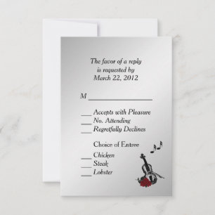Silver Violin Music RSVP met boomkeuzen Kaartje