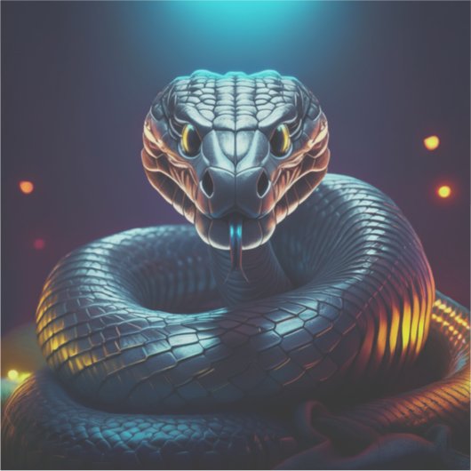 Silver Viper Snake Tongue Flicking Sticker (Voorkant)