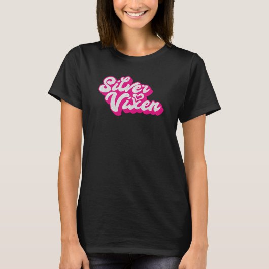 Silver Vixen Roze Retro Script Moederdag Slogan T-shirt (Voorkant)