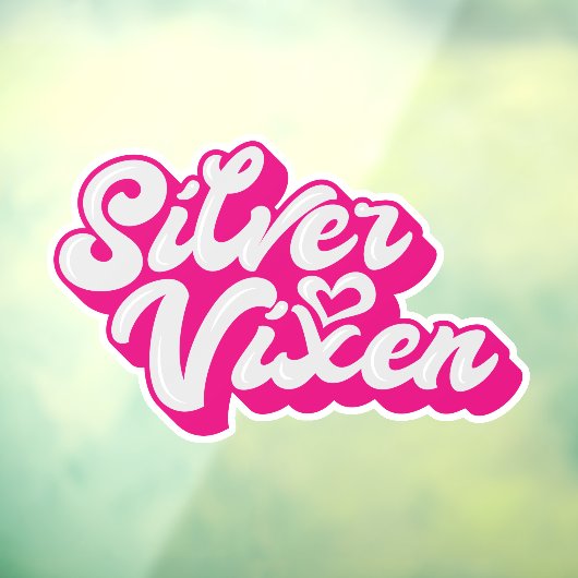 Silver Vixen Vrouwen Grijs Haar Script Slogan Auto Raamsticker (Vel 3)