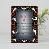 Silver vleet Gothic halloween party briefkaart (Staand Voorkant)