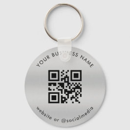 Silver Voeg je aangepaste zakelijke Qr-codescan to Sleutelhanger