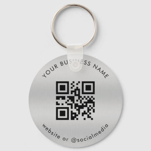 Silver Voeg je aangepaste zakelijke Qr-codescan to Sleutelhanger