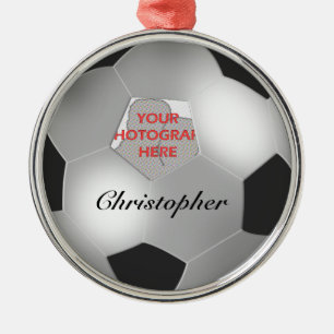 Silver Voetbal aanpasbaar fotolijst Metalen Ornament