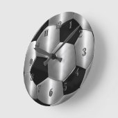 Silver Voetbal Clock Ronde Klok (Hoek)