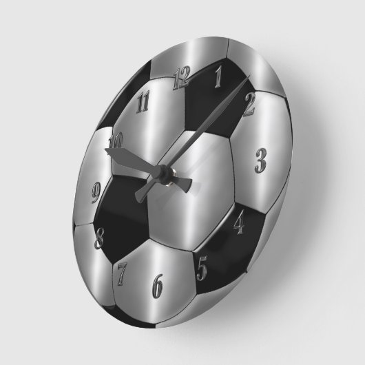 Silver Voetbal Clock Ronde Klok (Hoek)