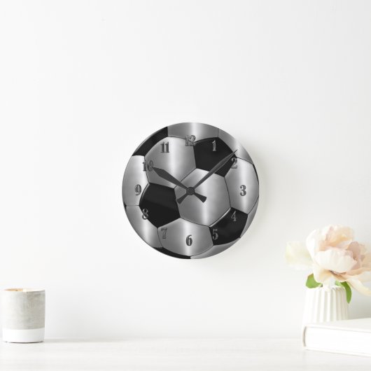 Silver Voetbal Clock Ronde Klok (Huis)