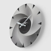 Silver Vortex Industrial Wall Clock Grote Klok (Hoek)