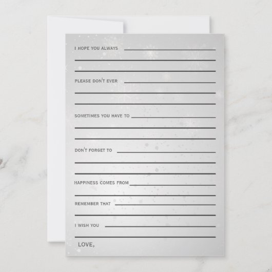 Silver vrijgezellenfeest Advice and Well Wishes Ca Kaart (Achterkant)