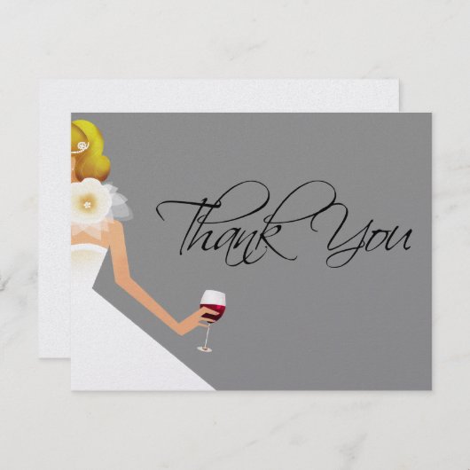 Silver Vrijgezellenfeest flat-dank! Bedankkaart (Voorkant / Achterkant)