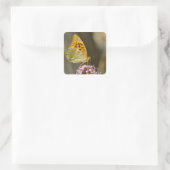 Silver-washed Fritillary butterfly on flower Vierkante Sticker (Tas)