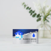 Silver Water Pipeline Leaking Water Visitekaartje (Staand voorkant)