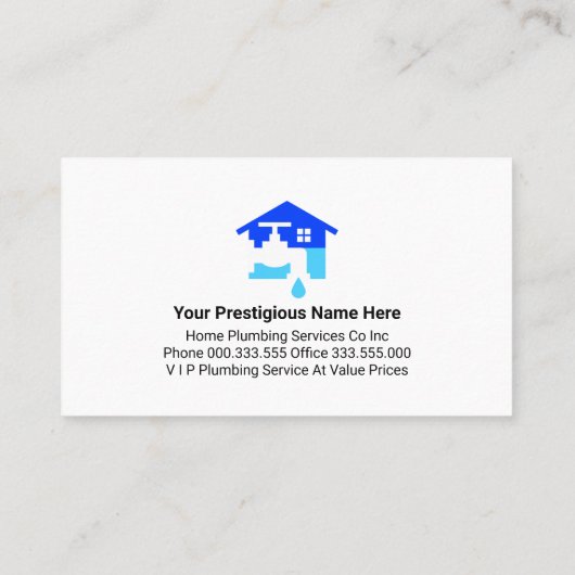 Silver Water Pipeline Leaking Water Visitekaartje (Achterkant)