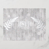 Silver Waterfall Curtain RSVP Folie Uitnodiging Briefkaart (Voorkant)