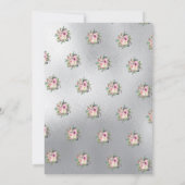 Silver Waterverf Floral Frosty Roos Vrijgezellenfe Kaart (Achterkant)