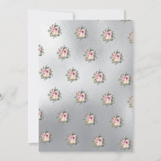 Silver Waterverf Floral Frosty Roos Vrijgezellenfe Kaart (Achterkant)