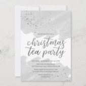 Silver Waterverf kersttheefeest Kaart (Voorkant)