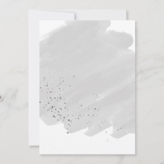 Silver Waterverf kersttheefeest Kaart (Achterkant)