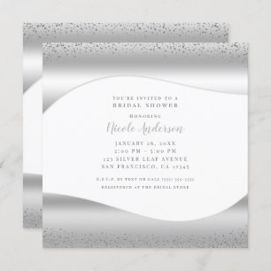 Silver Wave Sparkle Glitter Luxury Vrijgezellenfee Kaart