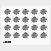Silver Wax seal enkele Sticker monogram, (Vel)