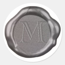 Silver Wax seal enkele Sticker monogram,