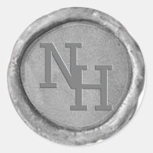 Silver Wax Seal Monogram Initialen Bruiloft Sticke