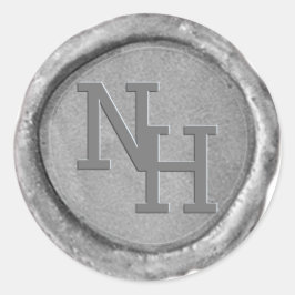 Silver Wax Seal Monogram Initialen Bruiloft Sticke Ronde Sticker