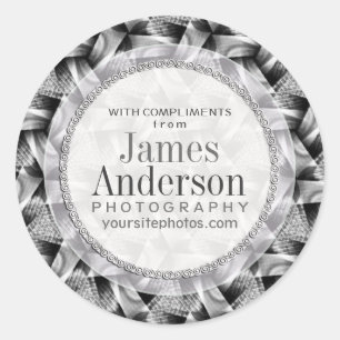 Silver Weave Pattern Business Promotion Sticker