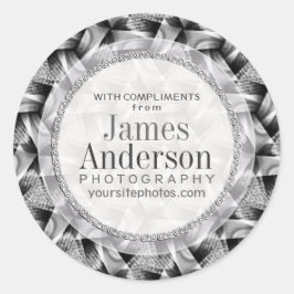 Silver Weave Pattern Business Promotion Sticker