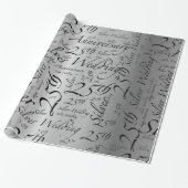 Silver Wedding 25th Jubileum Cadeaupapier (Uitgerold)