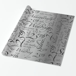 Silver Wedding 25th Jubileum Cadeaupapier