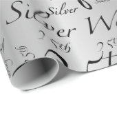 Silver Wedding 25th Jubileum Cadeaupapier (Rol Hoek)