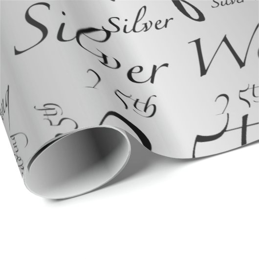 Silver Wedding 25th Jubileum Cadeaupapier (Rol Hoek)