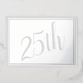 Silver Wedding 25th Jubileum Folie Uitnodiging (Voorkant)