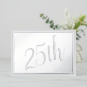 Silver Wedding 25th Jubileum Folie Uitnodiging (Staand Voorkant)