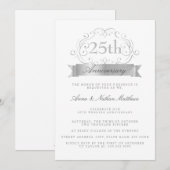 Silver Wedding 25th Jubileum Uitnodigingen (Voorkant / Achterkant)