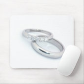 Silver Wedding Bands/Save the Date Muismat (Met muis)