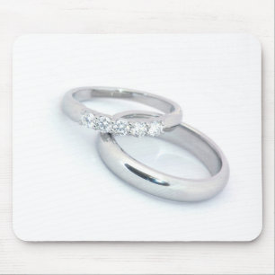 Silver Wedding Bands/Save the Date Muismat
