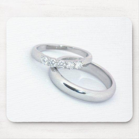 Silver Wedding Bands/Save the Date Muismat (Voorkant)