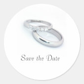 Silver Wedding Bands sparen de Datum Ronde Sticker (Voorkant)