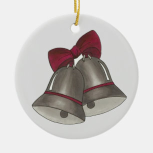 Silver Wedding Bells Jubileum Engagement Party Keramisch Ornament