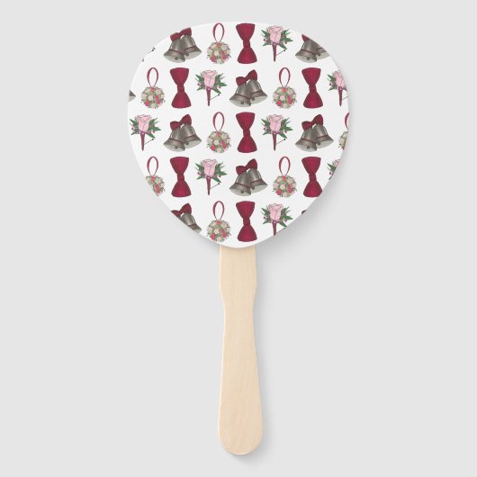 Silver Wedding Bells Marriage Ceremony Programme Handwaaier (Achterkant)